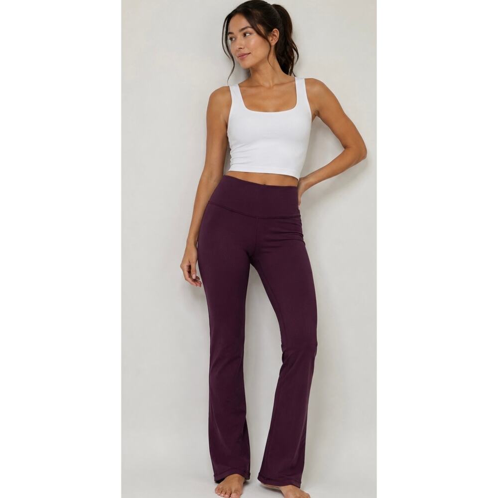Athleta Elation Straight Leg Pant Plum Purple Yoga Pants Size Large NWT